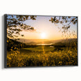 Black and white landscape art painting of Napa Valley on framed canvas, ideal for bedroom wall decor.