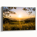 Framed canvas of a vintage-style landscape art painting featuring the Napa Valley, with muted earth tones.