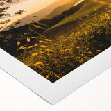 Art deco poster of Napa Valley landscape on rolled canvas, with muted earth tones, ideal for dining room wall art.