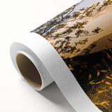 Art deco poster of California's Napa Valley on rolled canvas, featuring pastel landscape, ideal for nursery wall art.