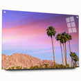 Acrylic print of a large abstract Palm Springs landscape in muted earth tones, ideal for bedroom or dining room decor.