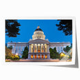 Extra large rolled print of Sacramento scenery with vibrant floral elements in pastel shades.