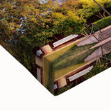 Black and white landscape art painting of Sacramento on stretched canvas, suitable for bedroom wall art.