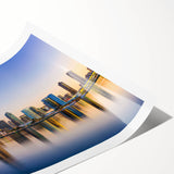 Extra large rolled print featuring line art flowers in a muted color palette, ideal for large living room wall art.