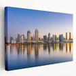 San Diego cityscape on large stretched canvas in vibrant colors, ideal for kitchen wall art.
