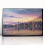 Large abstract wall art depicting San Francisco, in muted earth tones on a framed acrylic.