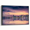 Black and white framed canvas of San Francisco landscape, ideal for bedroom wall art.