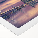 Art deco poster of San Francisco skyline in muted blue and gray tones on rolled canvas, suitable for dining room wall art.