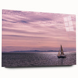 Large abstract wall art featuring a muted color palette of blues and greens on acrylic glass.