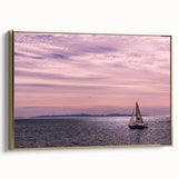 Framed canvas of a vintage Santa Barbara landscape in black with gold accents, ideal for bedroom wall art.