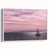Vintage poster art of Santa Barbara scenery on a framed canvas with vibrant colors, ideal for living room decor.