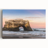 Black and white stretched canvas of Santa Cruz scenery, suitable as large kitchen wall art.