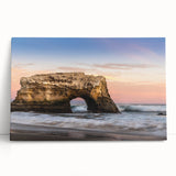 Black and white photo of Santa Cruz landscape on stretched canvas, ideal for kitchen wall art.