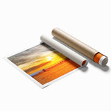 Extra large rolled print of Santa Monica scenery featuring floral art in soft pastel shades.