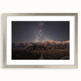 Textured art print of the Sierra Nevada in muted earth tones on a framed canvas, ideal for bedroom wall decor.