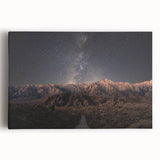 Black and white photo of Sierra Nevada on stretched canvas, ideal for kitchen wall art.