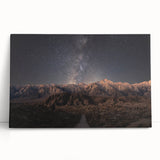 Black and white photograph of Sierra Nevada on stretched canvas, ideal for kitchen wall art or bedroom ambiance.