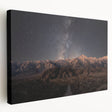 Sierra Nevada landscape on stretched canvas, featuring earthy green and brown tones, suitable for kitchen wall art.