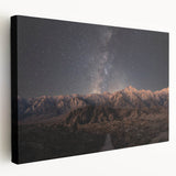 Sierra Nevada landscape on stretched canvas, featuring earthy green and brown tones, suitable for kitchen wall art.