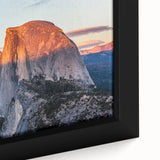 Extra large framed canvas featuring a textured depiction of Yosemite in black with colorful accents.