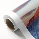 Art deco poster of Yosemite landscape in muted green and blue tones on rolled canvas, suitable as nursery wall art.