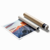 Extra large rolled print of Yosemite scenery with muted green and brown tones, ideal for classy bathroom wall art.