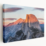 Yosemite National Park landscape on large stretched canvas, featuring earthy tones, ideal for kitchen wall art.