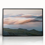 Large abstract wall art depicting Vail, Colorado, in muted earth tones on a framed acrylic.