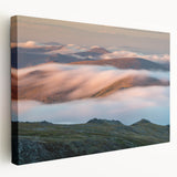 Large art depicting the Vail, Colorado landscape on stretched canvas, featuring earthy green and brown tones.