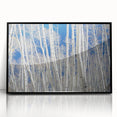 Large abstract wall art depicting Aspen, Colorado in muted earth tones on a black framed acrylic.