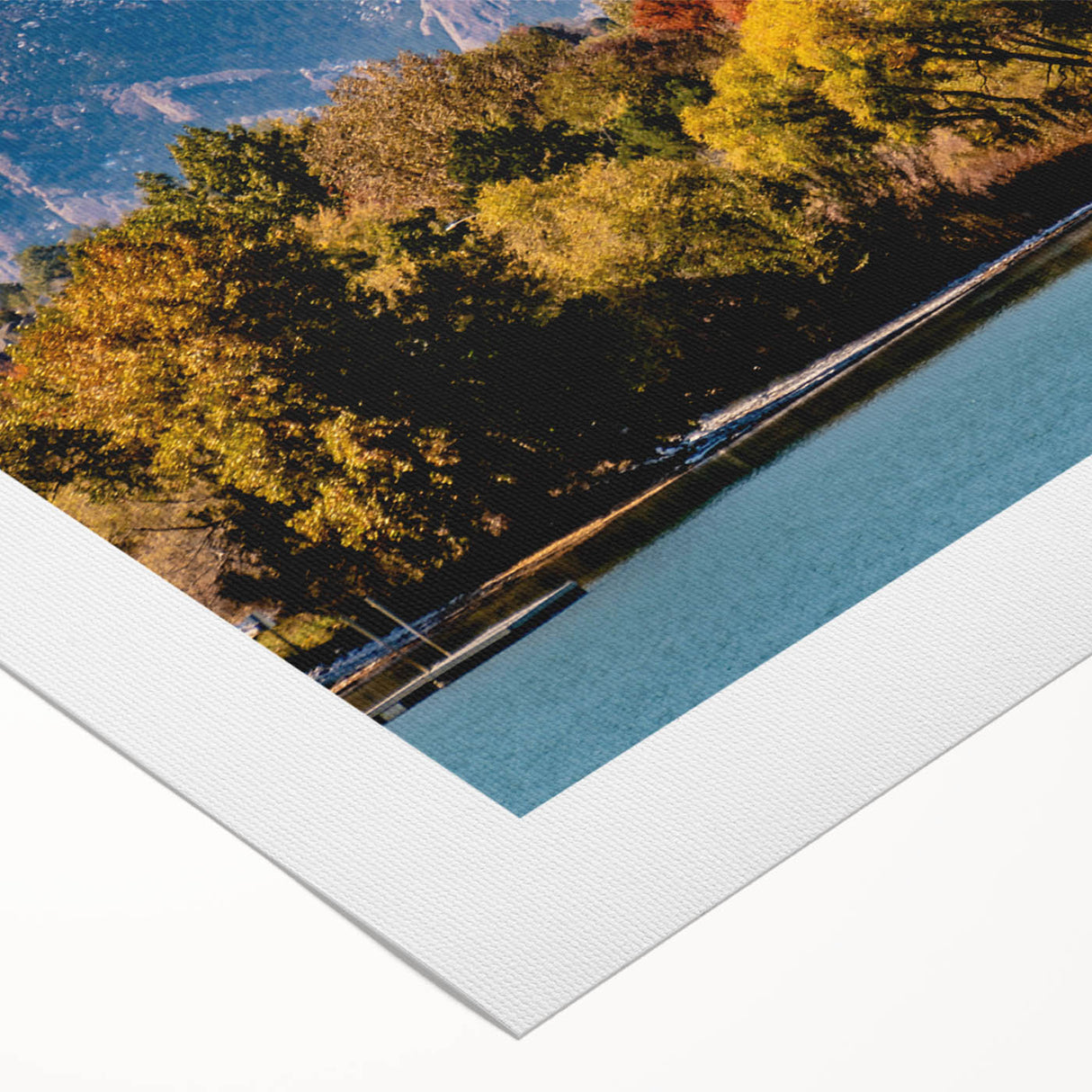 Art deco poster of Boulder, Colorado scenery in pastel shades on rolled canvas, suitable for dining room wall art.