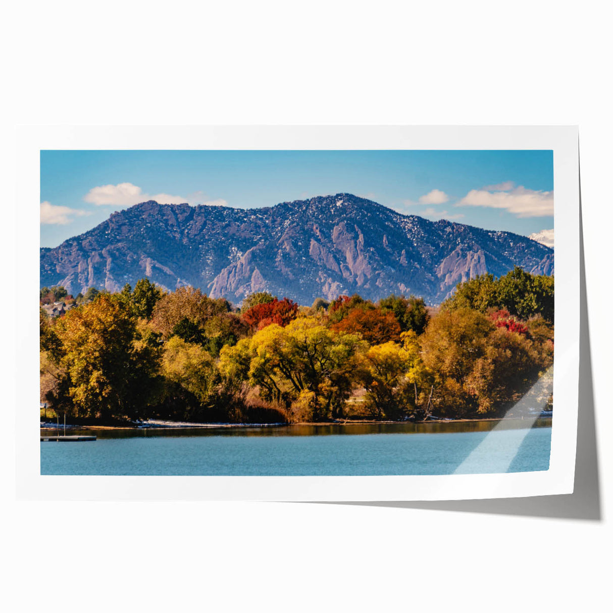 Extra large rolled print of Boulder, Colorado scenery with muted earth tones, ideal for art wall dining room.