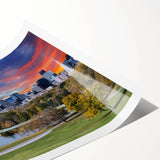 Extra large wall art featuring line art flowers in muted earth tones on a rolled print, ideal for large living room decor.