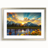 Textured art of the Rocky Mountains in muted earth tones on a framed canvas, suitable for bedroom decor.