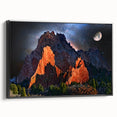 Black and white landscape art painting of Colorado Springs on framed canvas, suitable for bedroom wall decor.