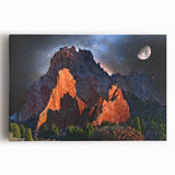 Black and white stretched canvas of Colorado Springs landscape, ideal for kitchen art.
