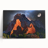 Black and white photograph of Colorado Springs landscape on stretched canvas, ideal for kitchen wall art.