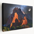 Landscape painting of Colorado Springs on stretched canvas, featuring earthy tones, ideal for kitchen wall art.