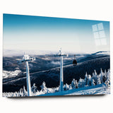 Large abstract wall art depicting Telluride, Colorado in muted earth tones on acrylic glass.