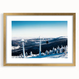 Extra large abstract art print of Telluride, Colorado in textured gold frame, featuring muted earth tones.