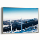 Framed canvas of a vintage Colorado landscape painting with vibrant colors on a black background.