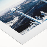 Art deco poster of Telluride, Colorado scenery on rolled canvas, featuring muted earth tones, ideal for dining room wall art.