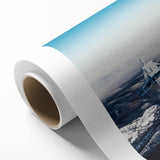 Art deco poster of Telluride, Colorado scenery in pastel shades on rolled canvas, ideal for nursery wall art.