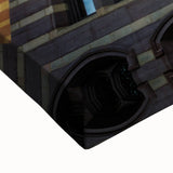 Large art depicting Connecticut landscape in black and white on stretched canvas, ideal for bedroom wall decor.