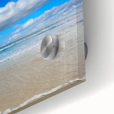 Large abstract wall art depicting Daytona scenery in pastel shades on acrylic glass, suitable for dining room art.