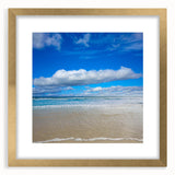 Extra large abstract art print of textured Daytona scenery in muted earth tones, framed in gold, ideal for living room decor.