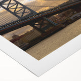 Art deco poster of Delaware scenery in muted green and blue tones on rolled canvas, suitable for dining room wall art.