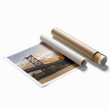 Extra large rolled print of a floral scene in soft green and pink tones, ideal for classy bathroom wall art.