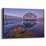 Black and white framed canvas featuring a vintage-style Everglades landscape, ideal for bedroom wall decor.