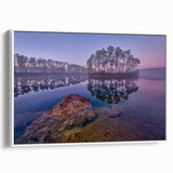 Vintage poster art of the Everglades in vibrant colors on a framed canvas, ideal for living room decor.